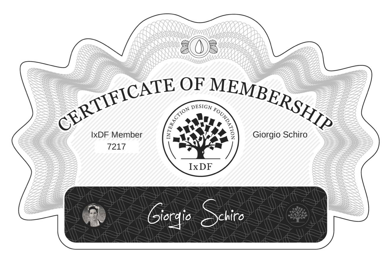 Certificate of Membership – Giorgio Schiro