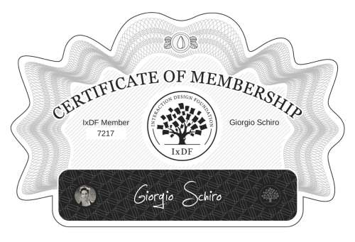 Certificate of Membership – Giorgio Schiro