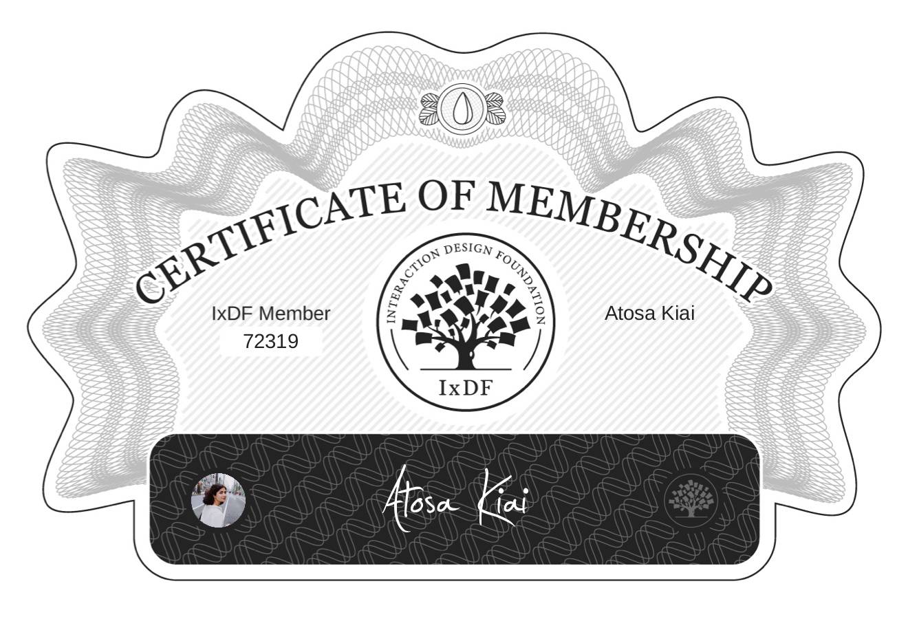 Certificate of Membership – Atosa Kiai