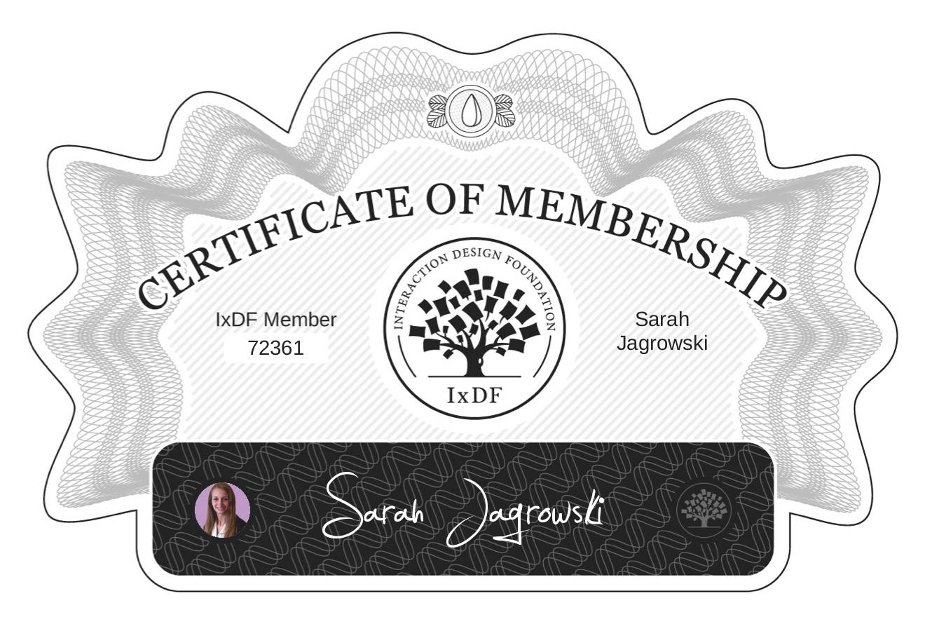 Certificate of Membership – Sarah Jagrowski