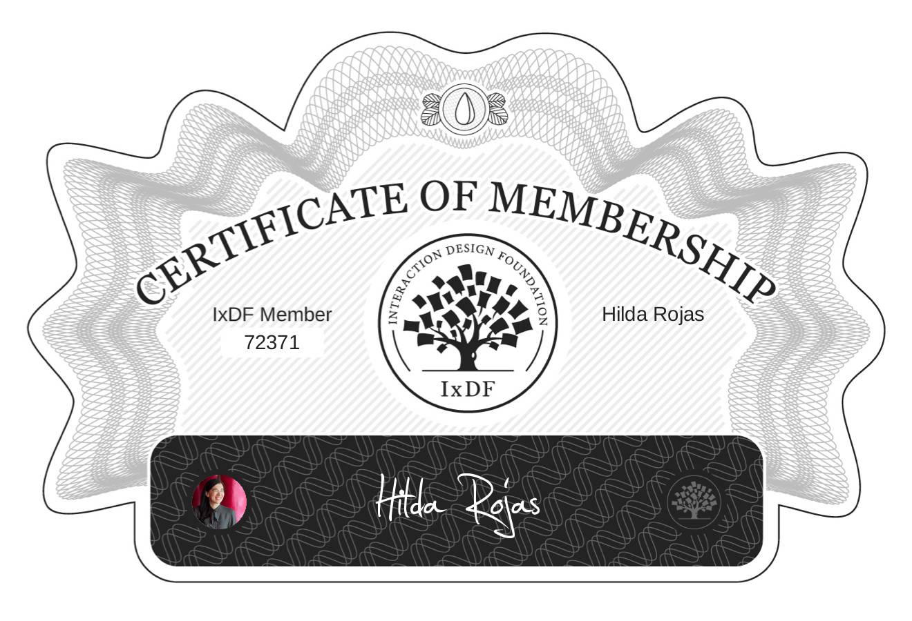 Certificate of Membership – Hilda Rojas
