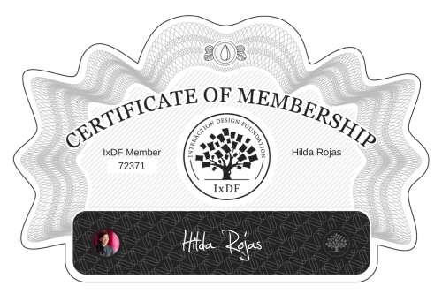 Certificate of Membership – Hilda Rojas