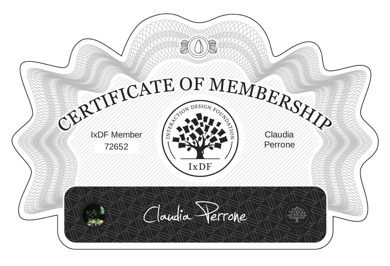 Certificate of Membership – Claudia Perrone