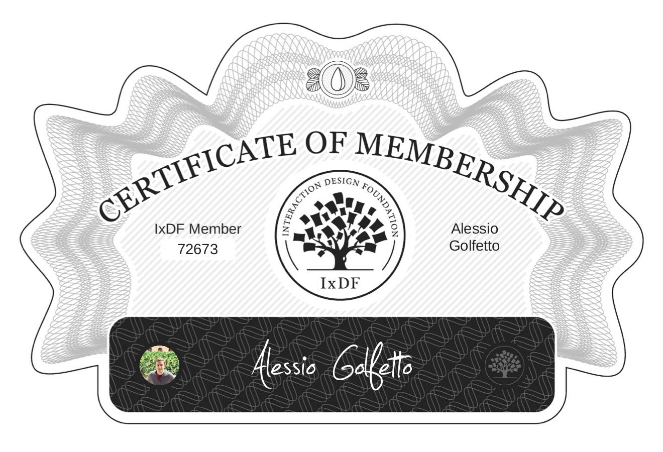 Certificate of Membership – Alessio Golfetto