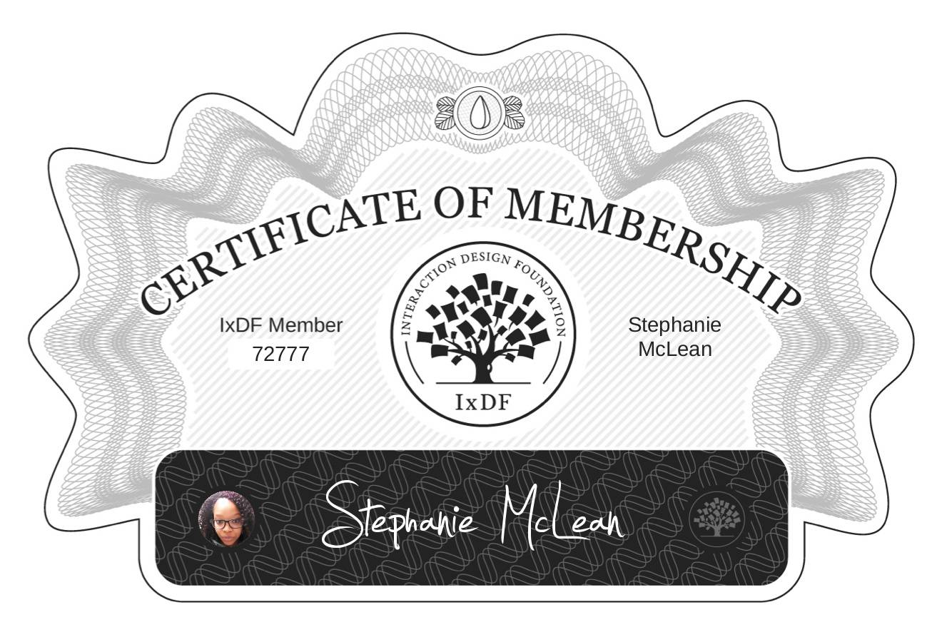 Certificate of Membership – Stephanie McLean