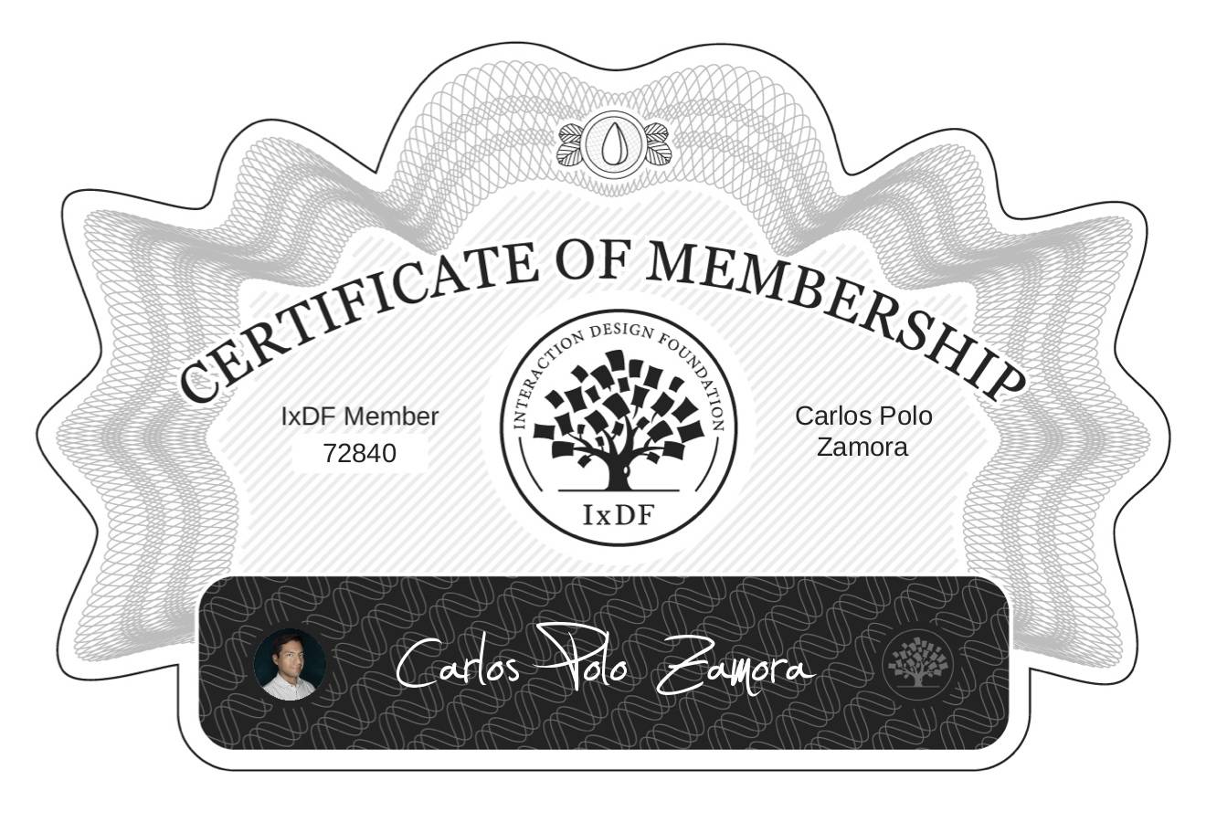 Certificate of Membership – Carlos Polo Zamora