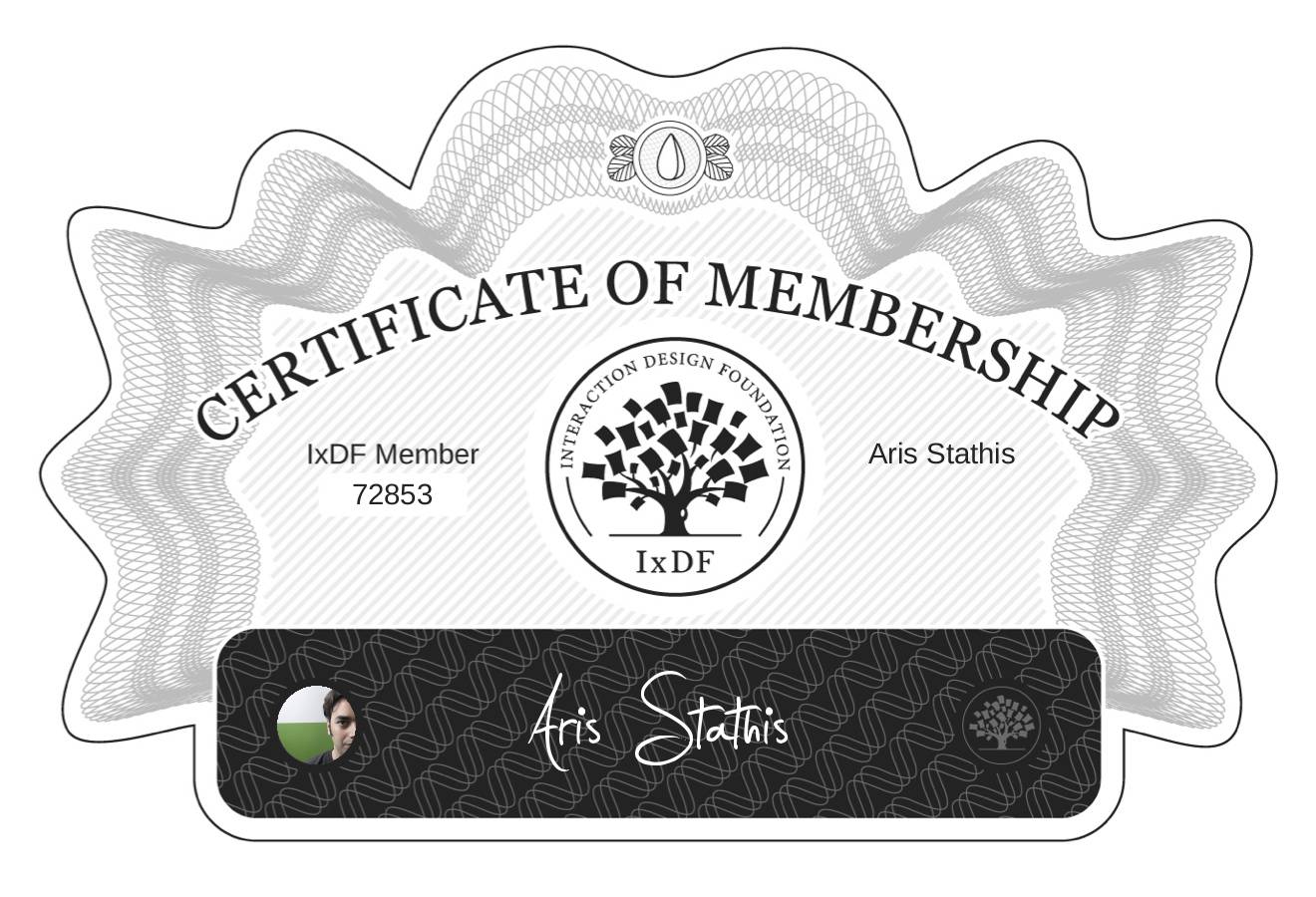 Certificate of Membership – Aris Stathis