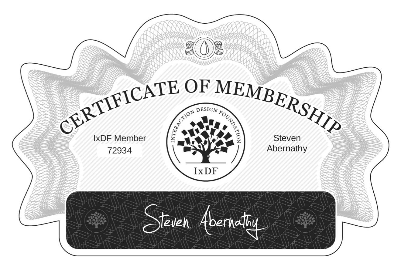 Certificate of Membership – Steven Abernathy