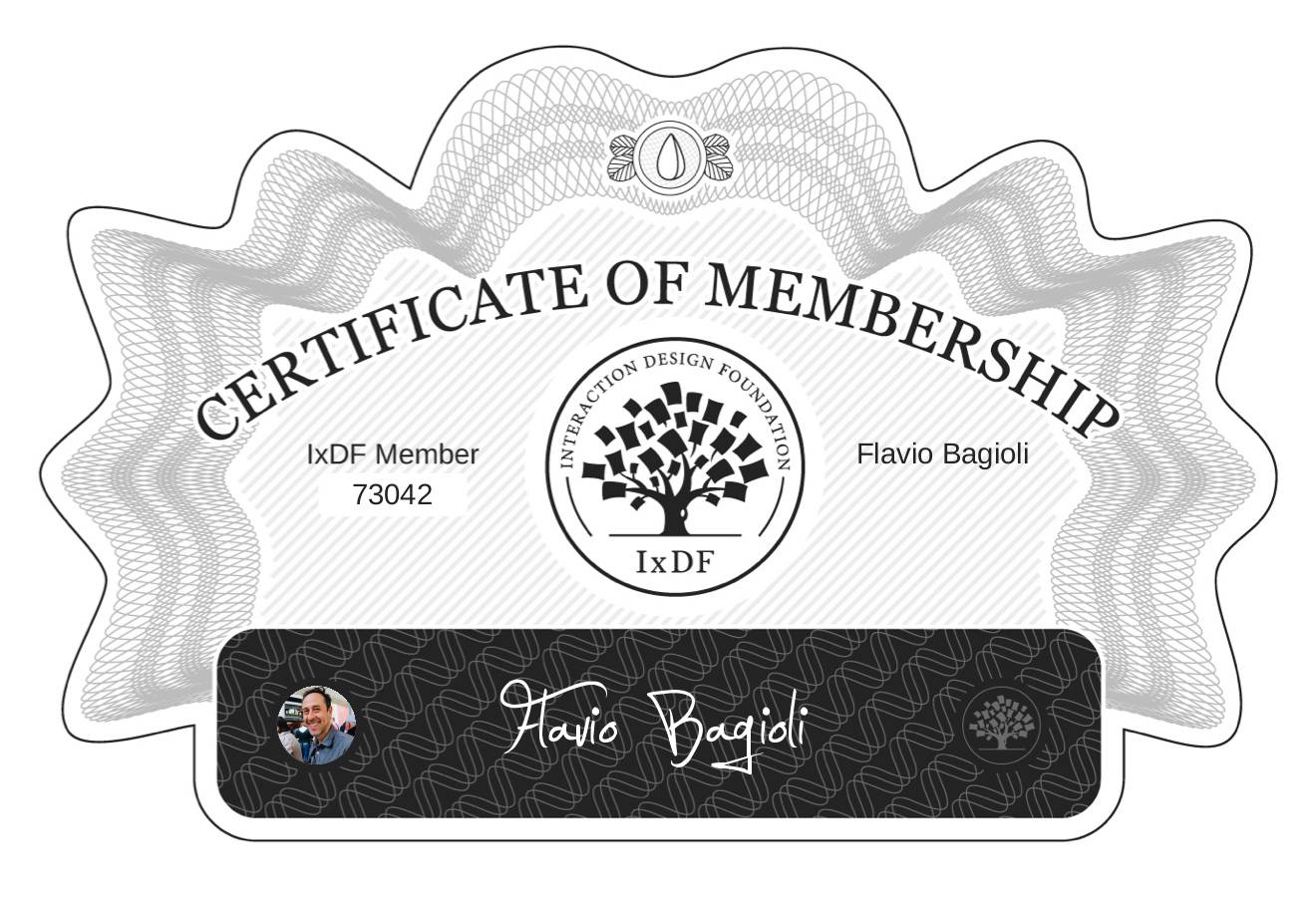 Certificate of Membership – Flavio Bagioli