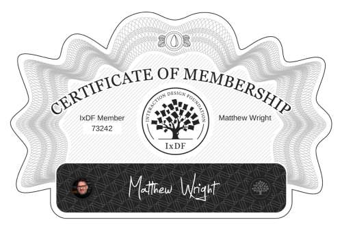 Certificate of Membership – Matthew Wright