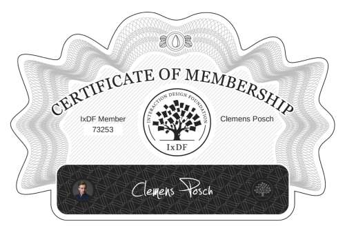 Certificate of Membership – Clemens Posch