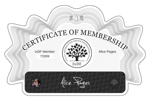 Certificate of Membership – Alice Pagès