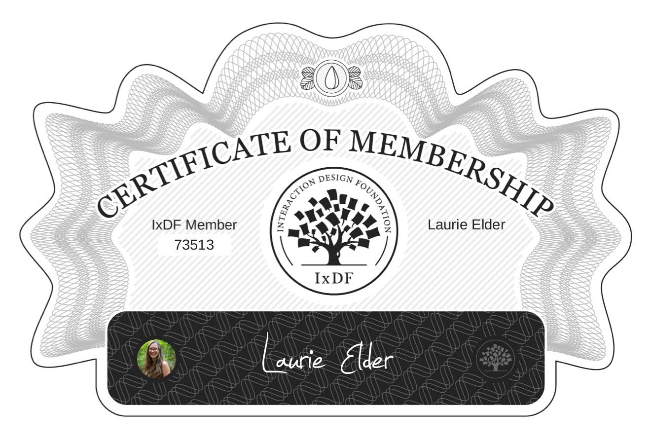 Certificate of Membership – Laurie Elder