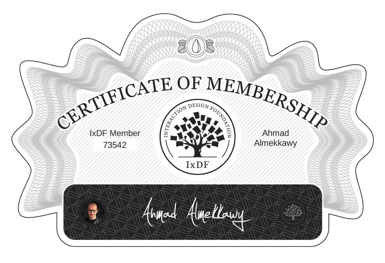 Certificate of Membership – Ahmad Almekkawy