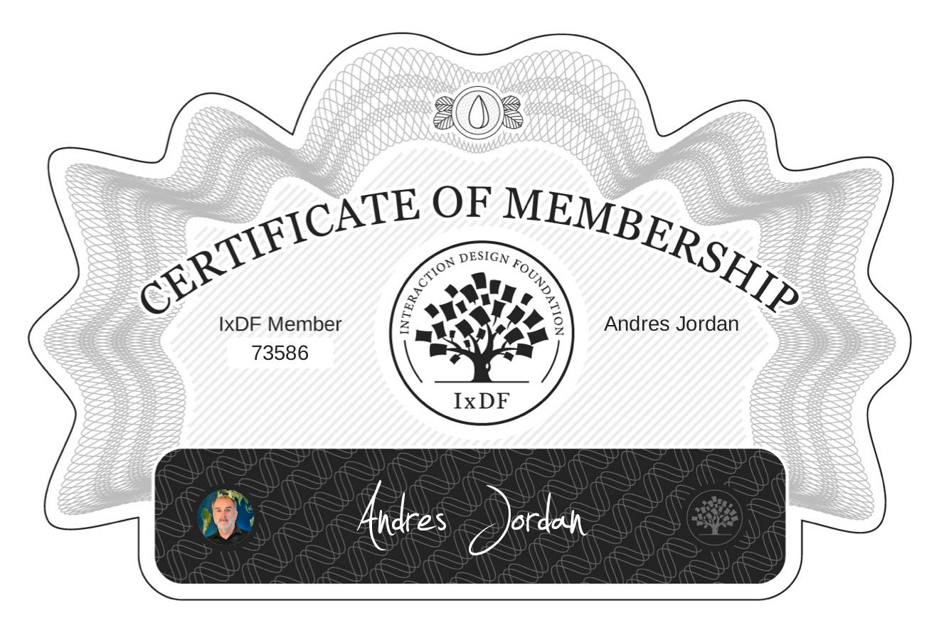 Certificate of Membership – Andres Jordan