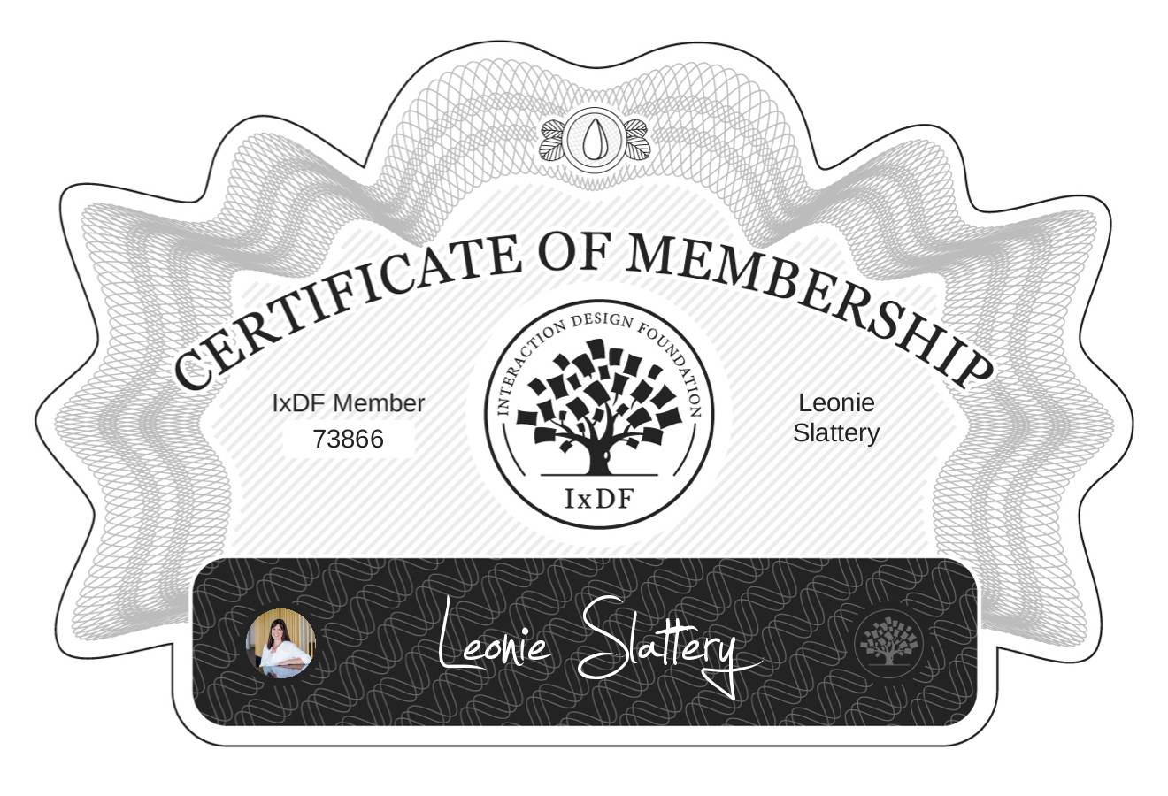 Certificate of Membership – Leonie Slattery