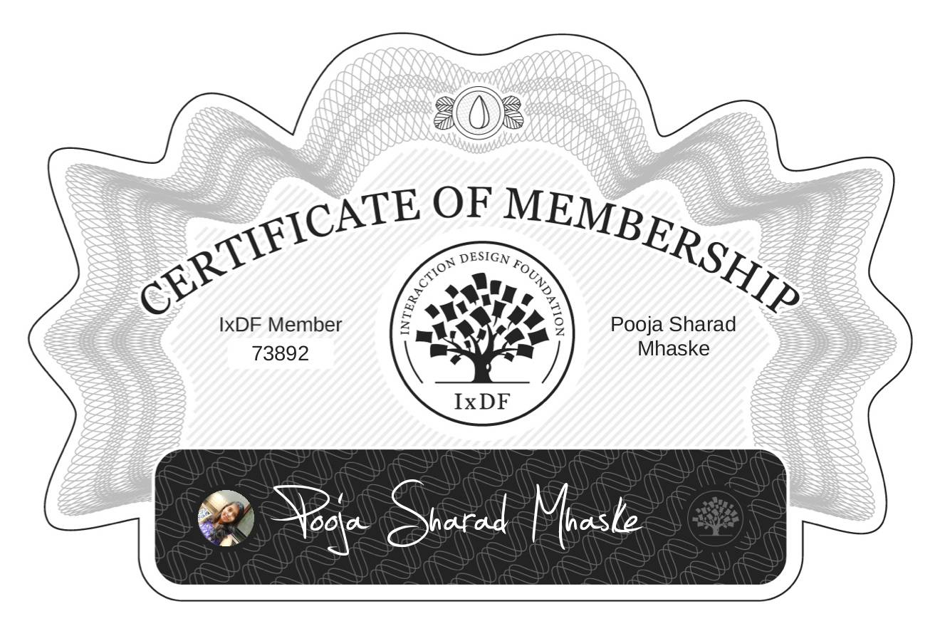 Certificate of Membership – Pooja Sharad Mhaske
