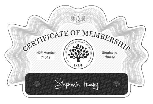 Certificate of Membership – Stephanie Huang