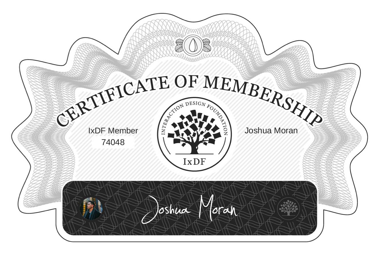 Certificate of Membership – Joshua Morán