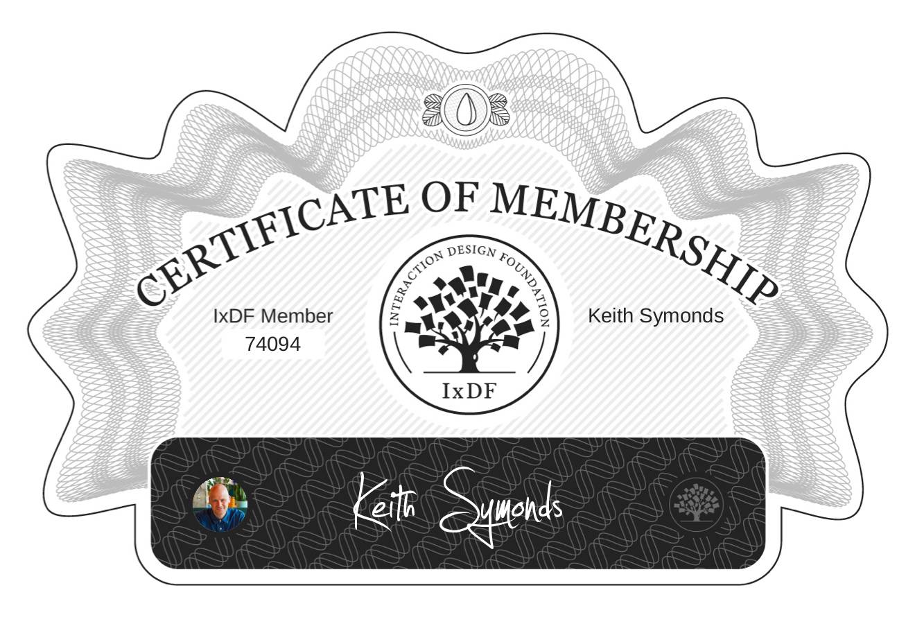 Certificate of Membership – Keith Symonds