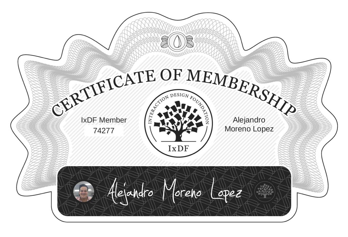 Certificate of Membership – Alejandro Moreno Lopez