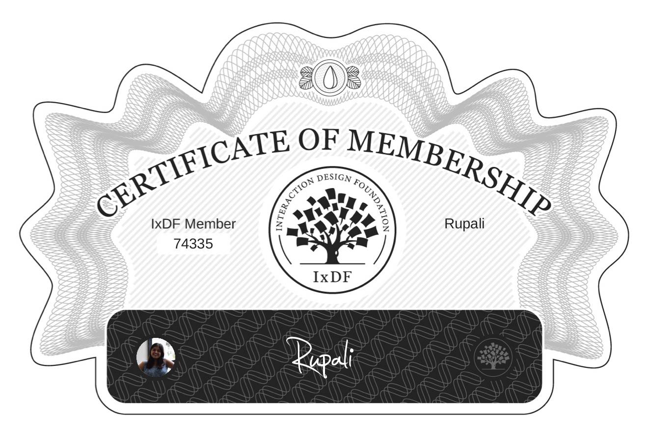 Certificate of Membership – Rupali