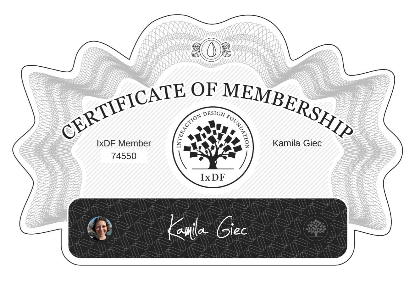 Certificate of Membership – Kamila Giec