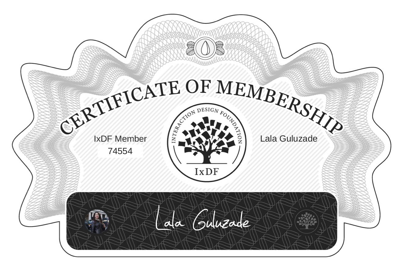 Certificate of Membership – Lala Guluzade