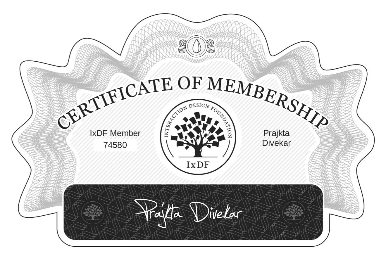 Certificate of Membership – Prajkta Divekar