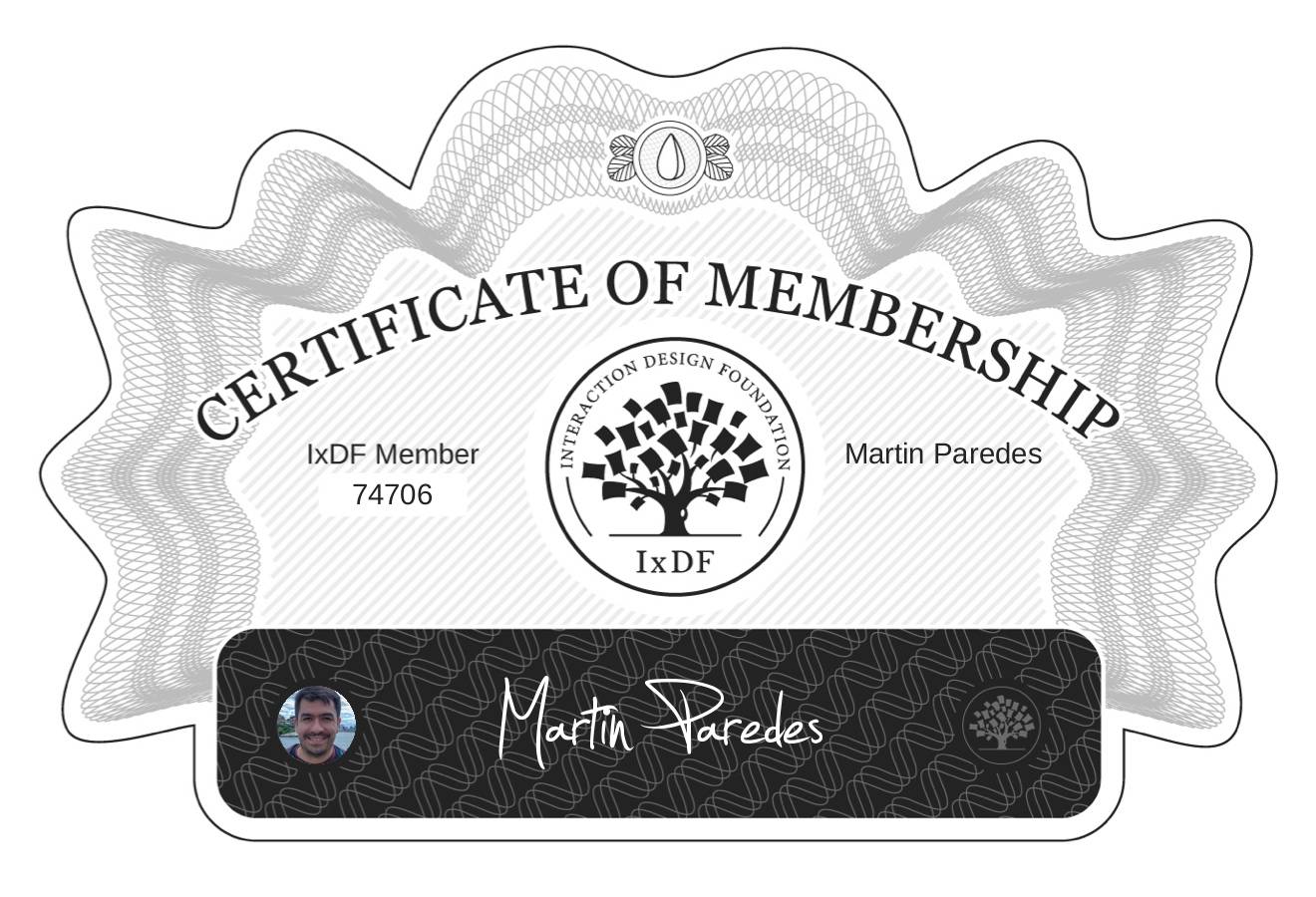 Certificate of Membership – Martin Paredes