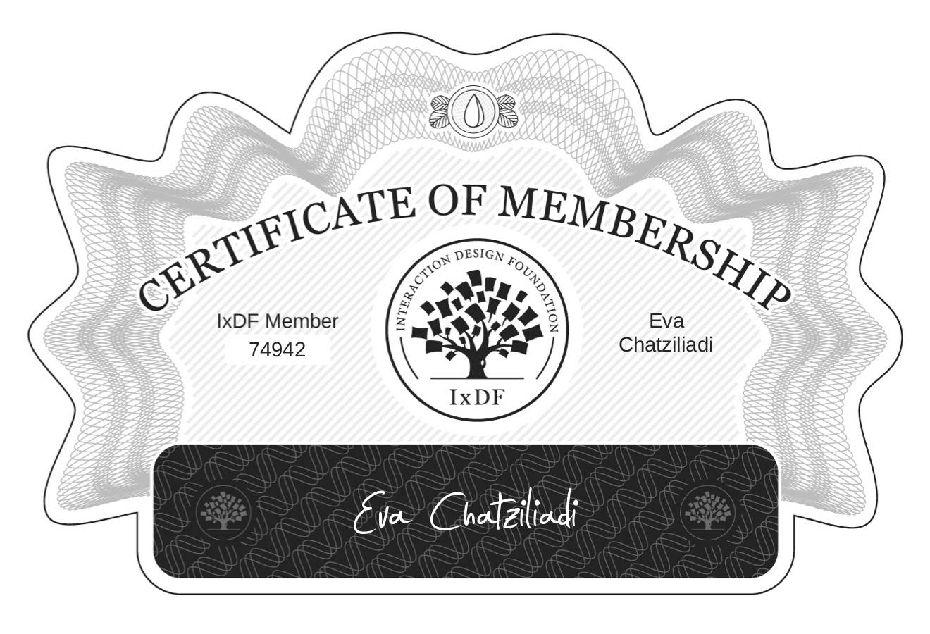 Certificate of Membership – Eva Chatziliadi