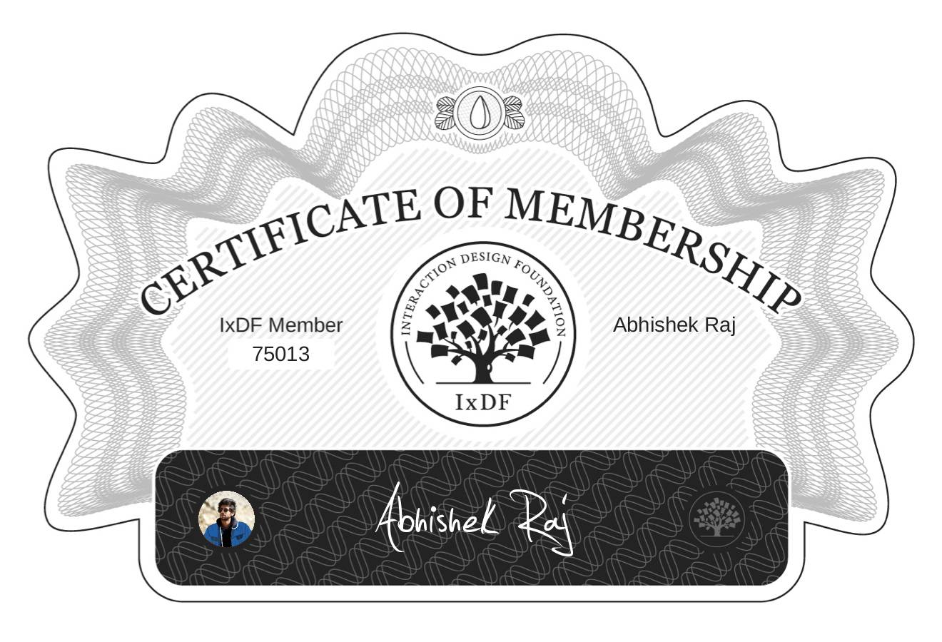 Certificate of Membership – Abhishek Raj