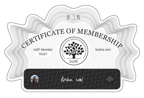Certificate of Membership – kosha soni
