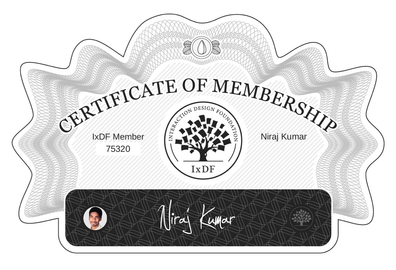 Certificate of Membership – Niraj Kumar