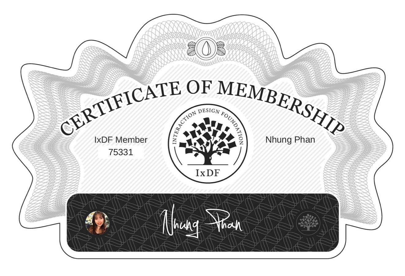 Certificate of Membership – Nhung Phan