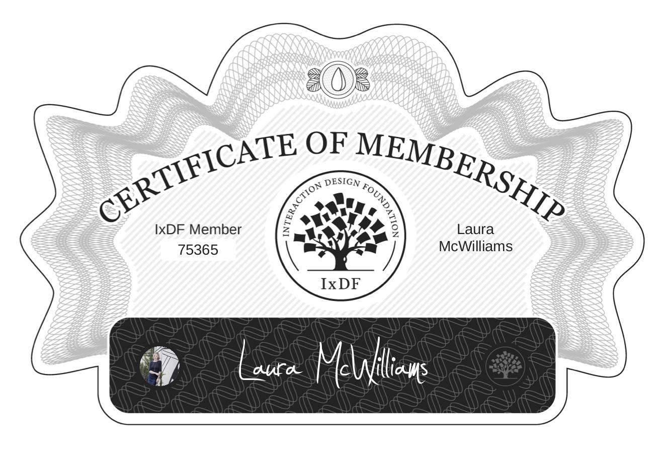 Certificate of Membership – Laura McWilliams