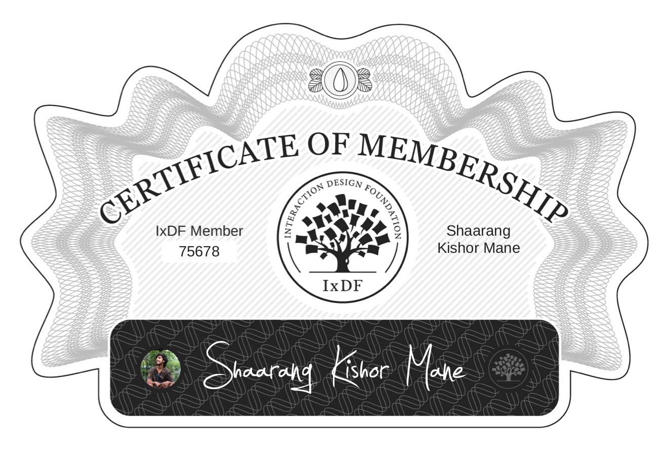 Certificate of Membership – Shaarang Kishor Mane
