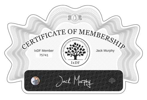 Certificate of Membership – Jack Murphy