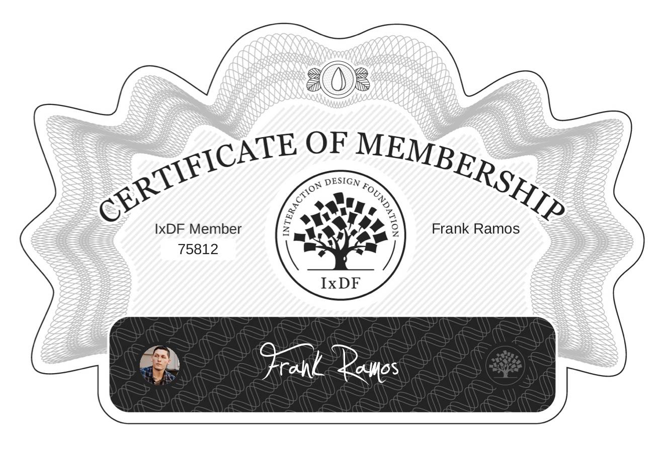 Certificate of Membership – Frank Ramos