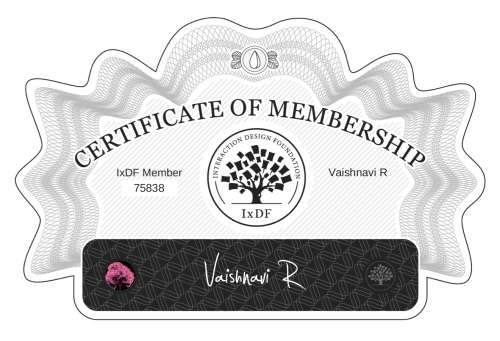 Certificate of Membership – Vaishnavi R