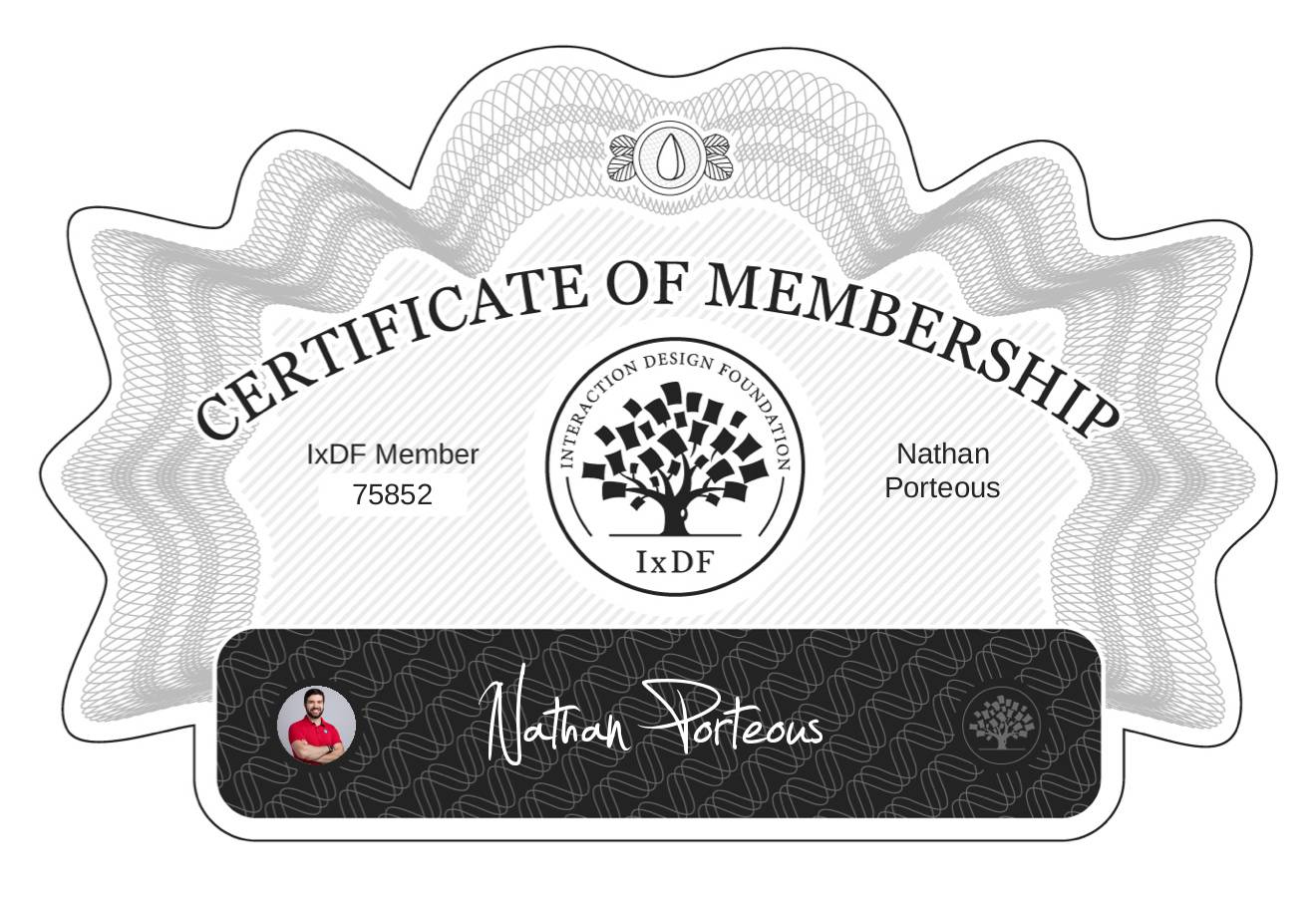 Certificate of Membership – Nathan Porteous