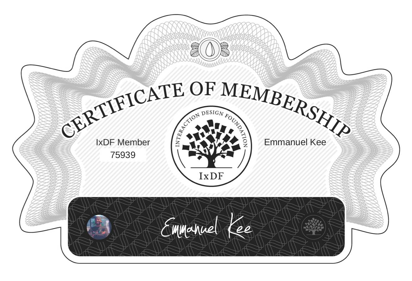 Certificate of Membership – Emmanuel Kee