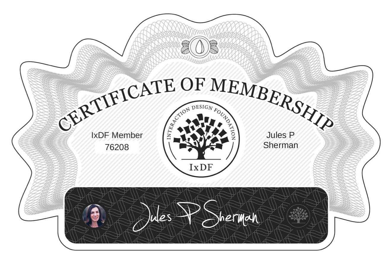 Certificate of Membership – Jules P Sherman