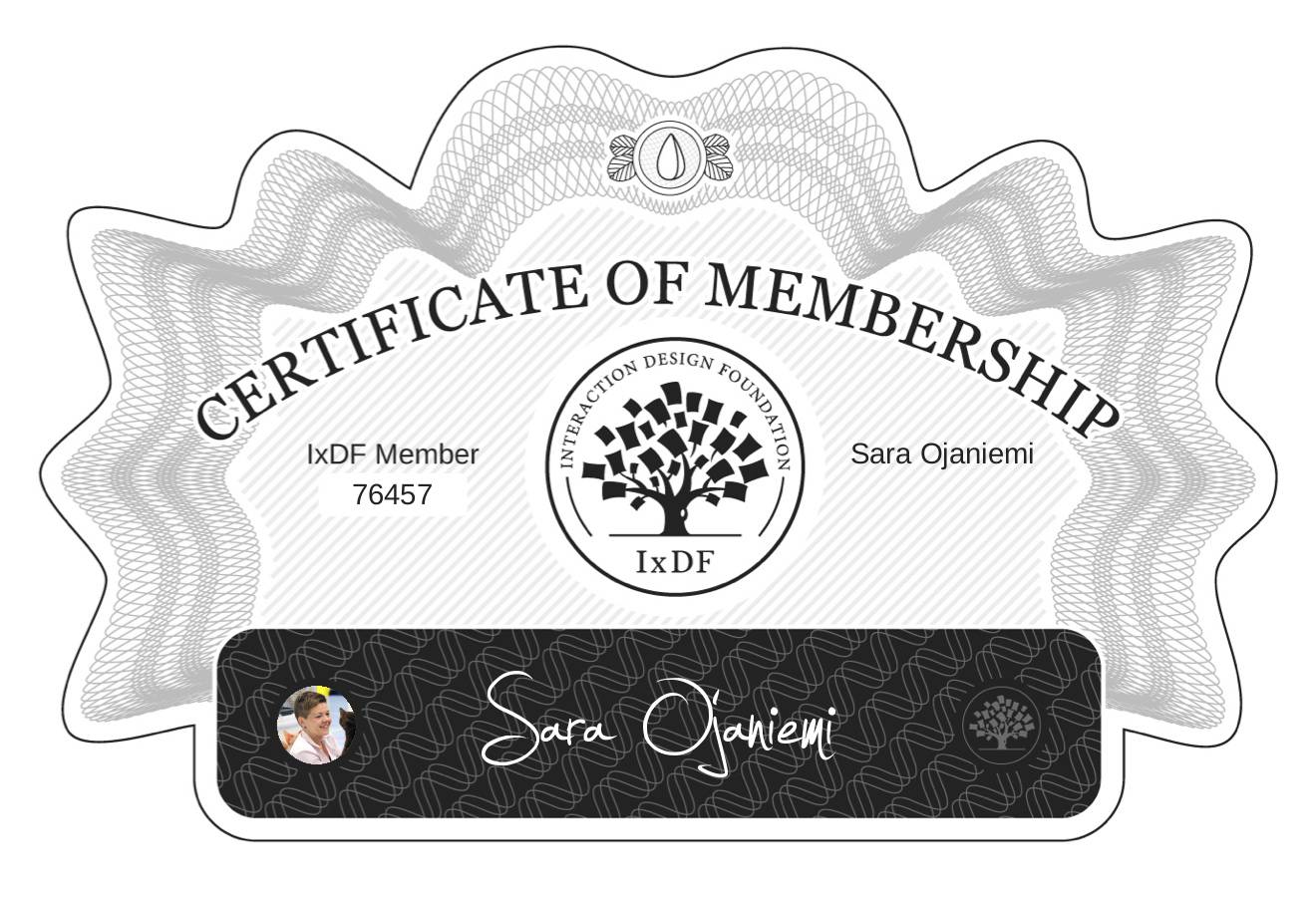 Certificate of Membership – Sara Ojaniemi