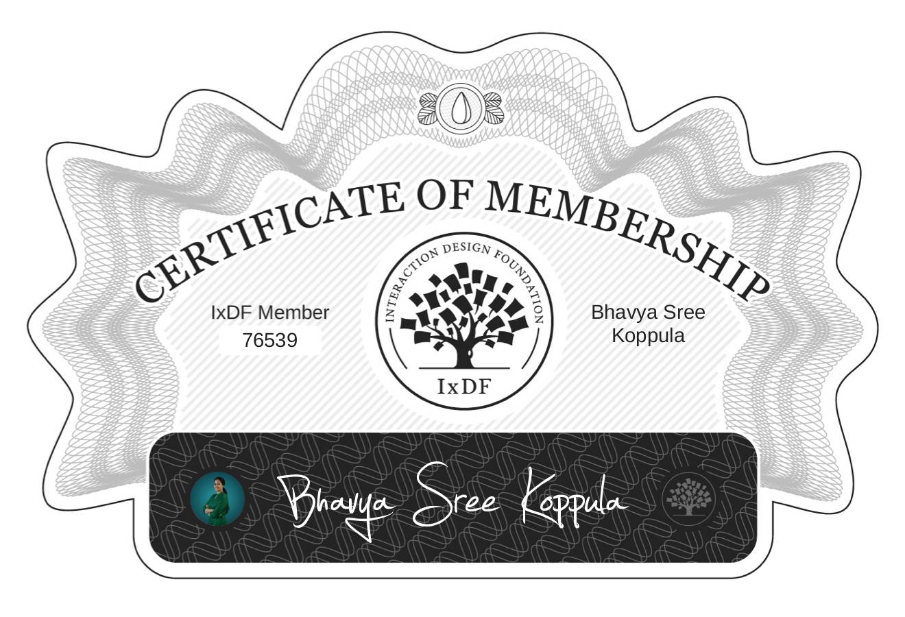 Certificate of Membership – Bhavya Sree Koppula
