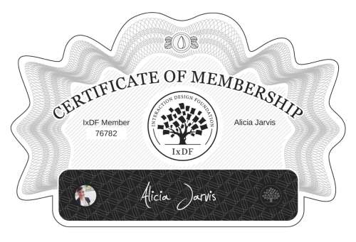 Certificate of Membership – Alicia Jarvis