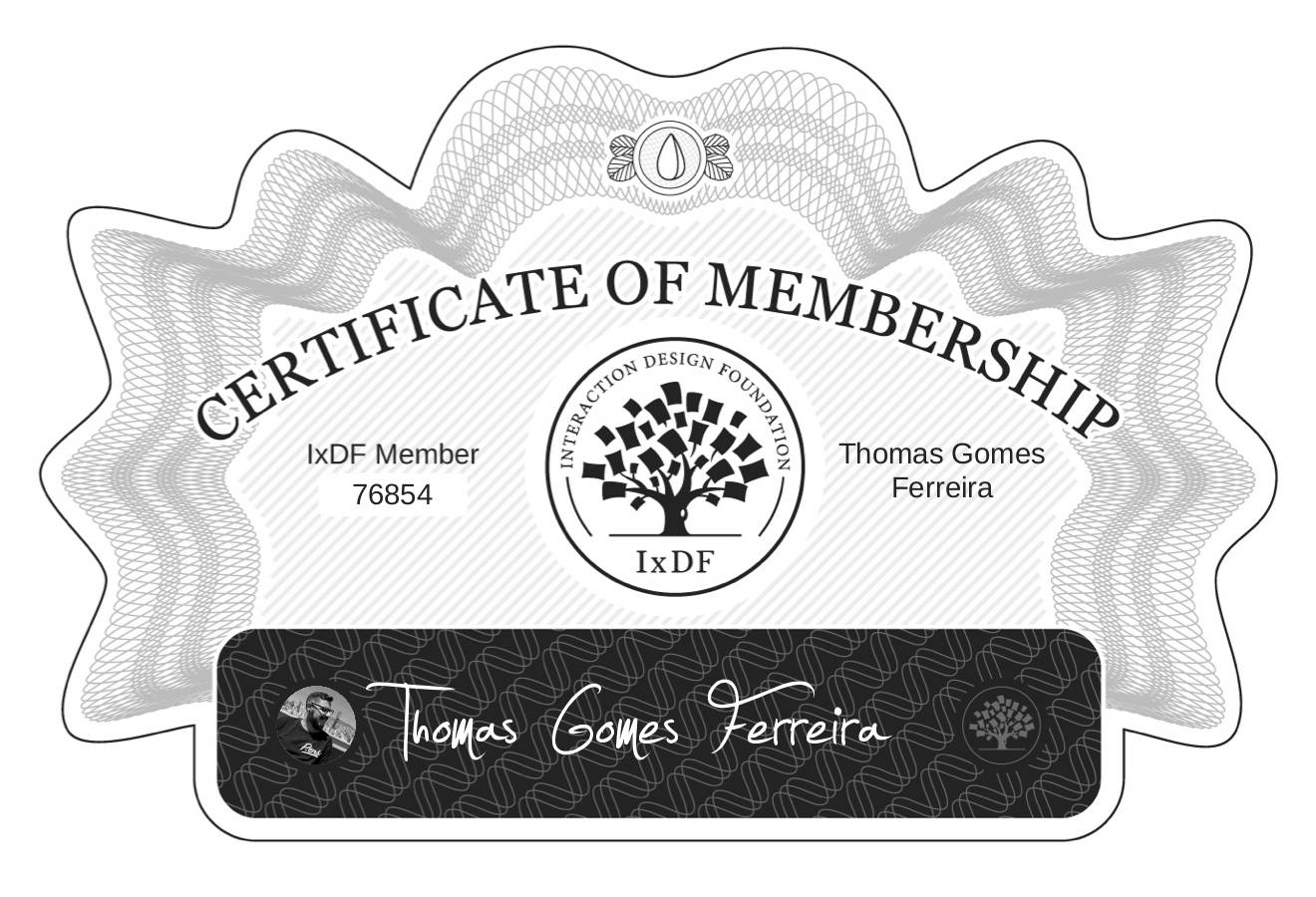Certificate of Membership – Thomas Gomes Ferreira