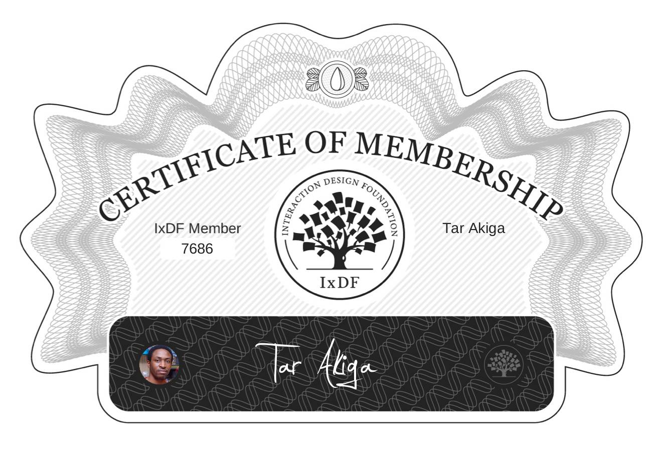 Certificate of Membership – Tar Akiga