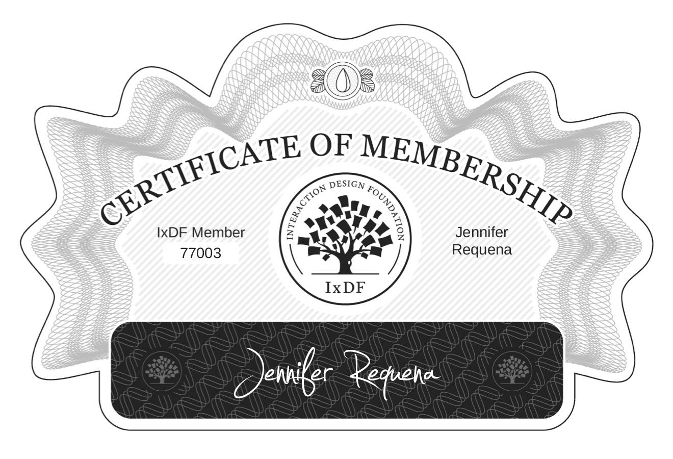 Certificate of Membership – Jennifer Requena