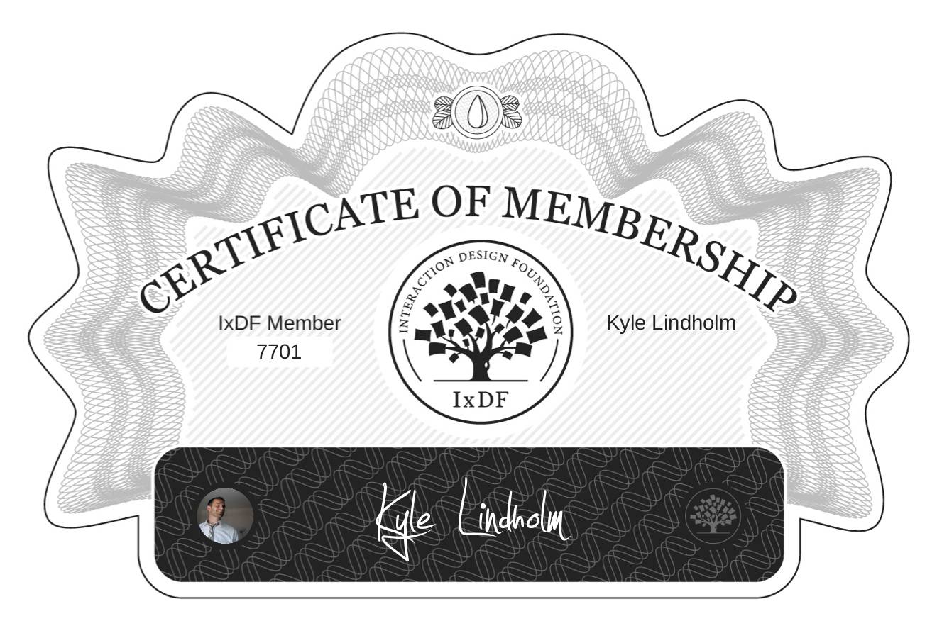 Certificate of Membership – Kyle Lindholm